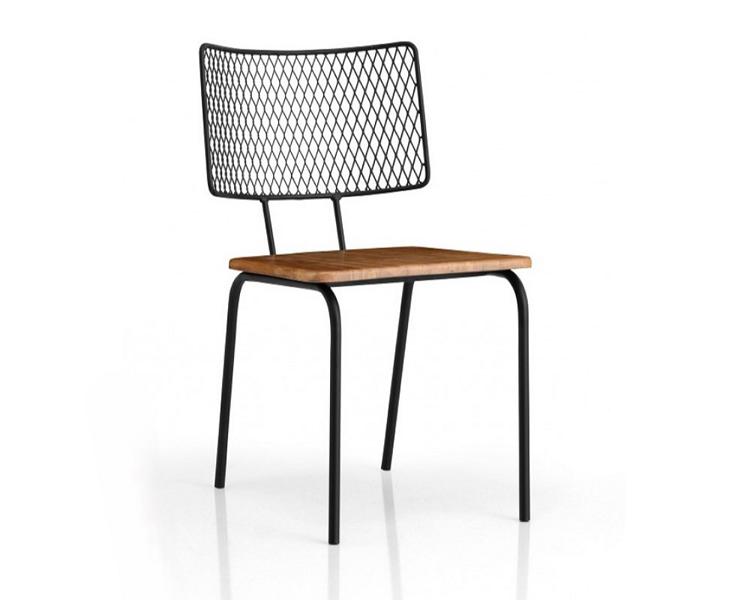 Metal chair, patio chair, garden chair, dining chair without armrests.