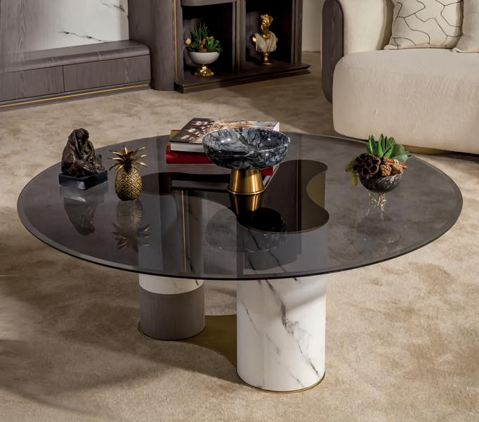 Coffee table aesthetics beauty glass living room modern design light wood solid color