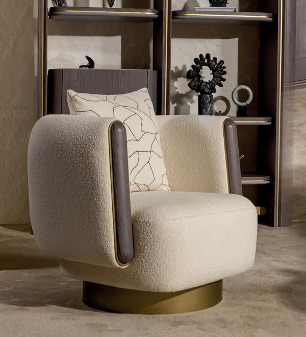 Armchair Living Room Luxury Beige Modern Solid Color Polyester Youth with Cushions