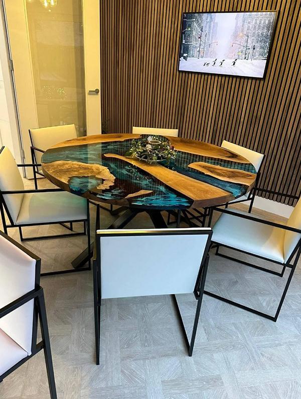 Modern Luxury Design Coffee Table Brown Wooden Furniture Round Living Room Coffee Tables