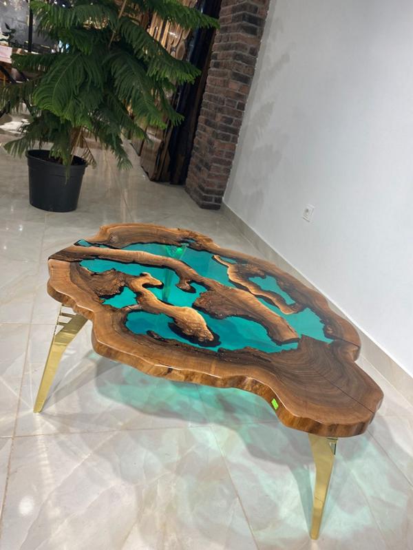 Coffee table special shape luxury design wood brown furniture living room coffee tables