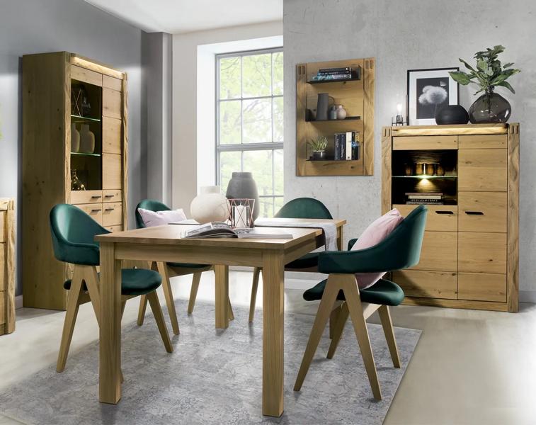 Dining Room Modern Set Dining Table 4x Chairs Designer 2x Display Cabinets Furnishing