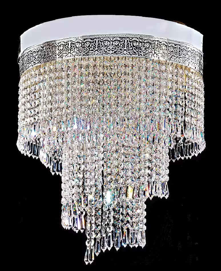 Chandelier Ceiling Chandelier Silver Chandelier Ceiling Lamp Crystal 40x70cm on Stock