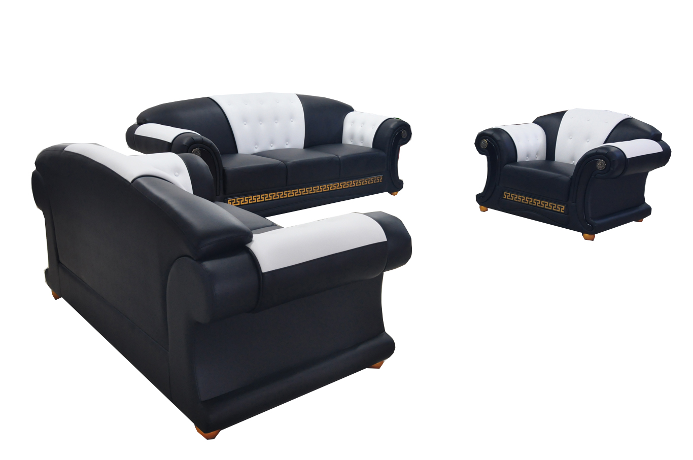 3+1 suite leather sofa upholstery sofas living area luxury new On Stock