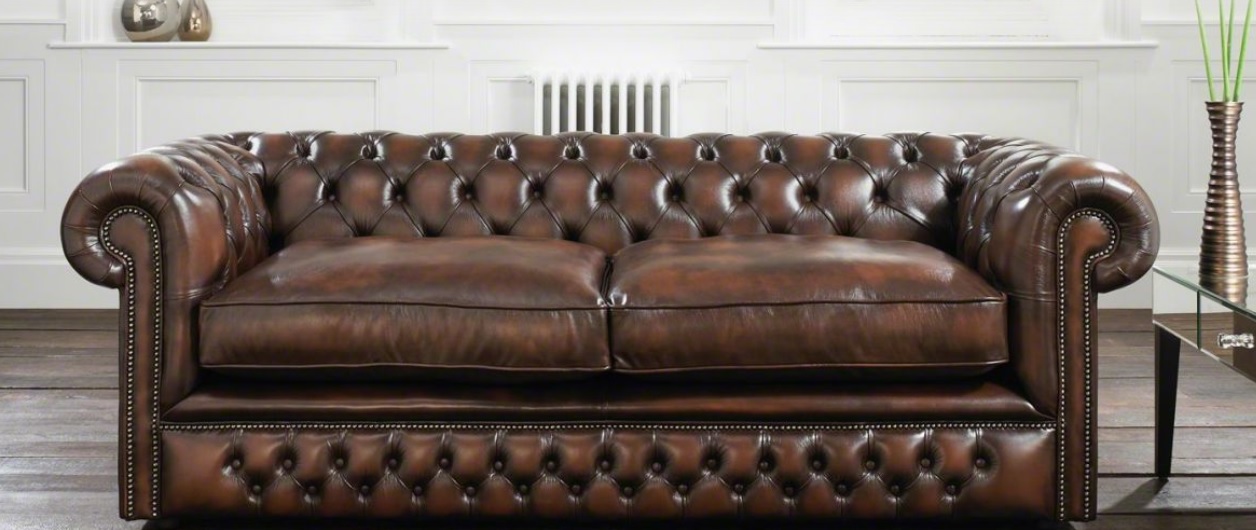 Chesterfield 3-seater big sofa couch textile velvet padded sofas leather couches On Stock