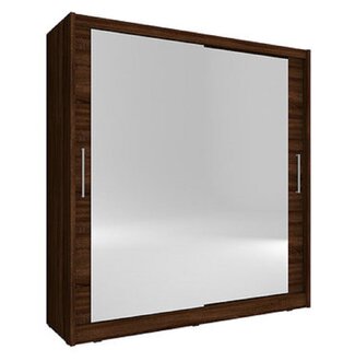 Modern style designer wardrobe made of MDF with 2-floating doors & massive mirror