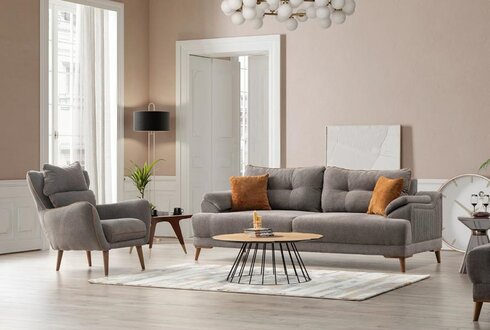 Comfortable sofa set 3+3+1 for your living room in modern style.