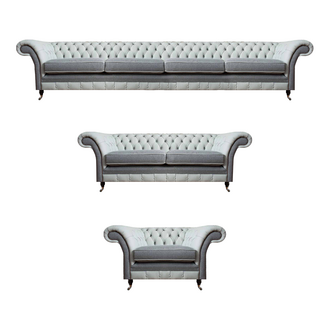 Chesterfield Sofa Set Couch Set Upholstered Furniture 4+2+1 Sofas Seating Group