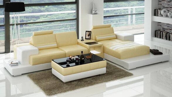 Leather sofa couch living room corner sofa corner set design modern sofa L6004D