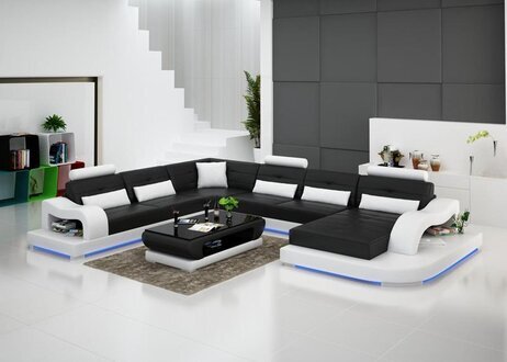 Leather Sofa Living Area Corner Sofa Corner Set Design Modern Sofa G8005 New
