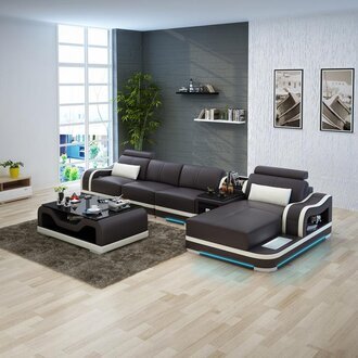 Leather sofa couch living corner sofa corner set design modern sofa G8030C