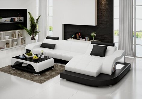 Leather sofa couch living corner sofa corner set design modern sofa G8009D