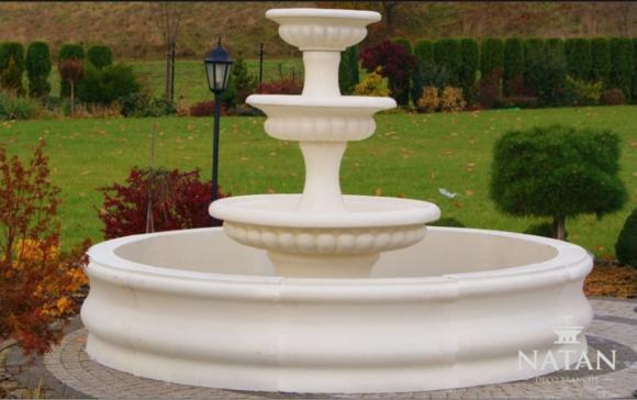 Decorative garden pond fountain consists of four round bowls made of weather-resistant cement 265cm/1400kg