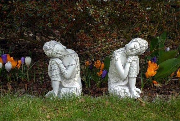 Buddha sculpture in stone look. Large sculpture for garden and living area 24cm