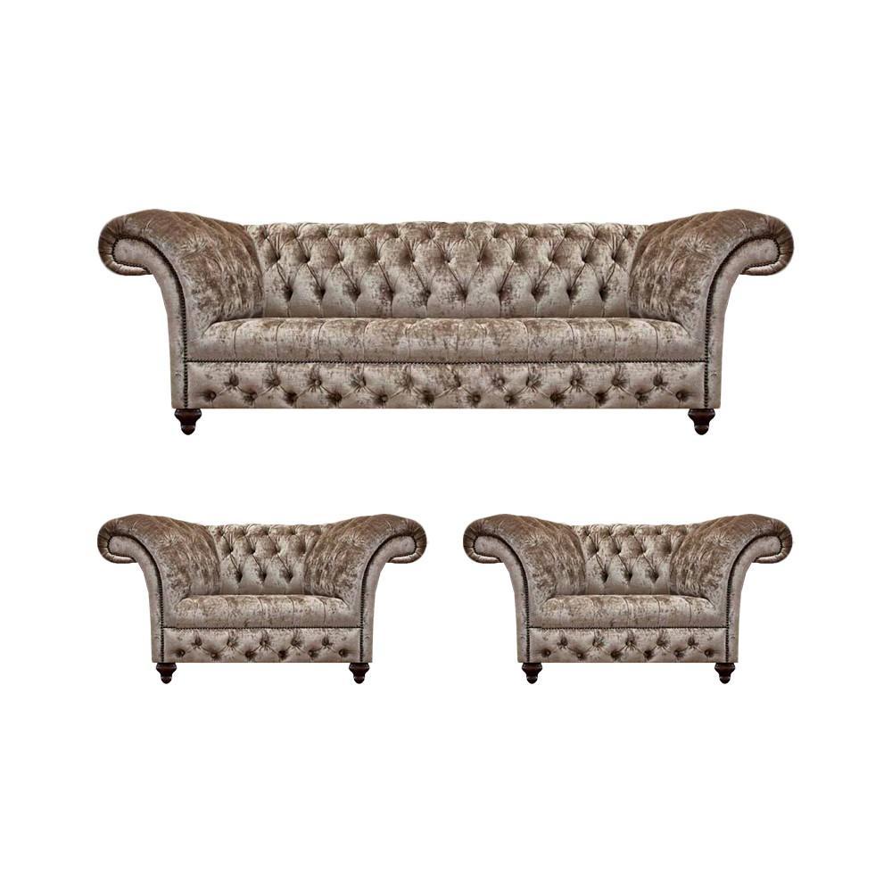 Luxury sofa set design furniture 3-piece Chesterfield furniture couch set