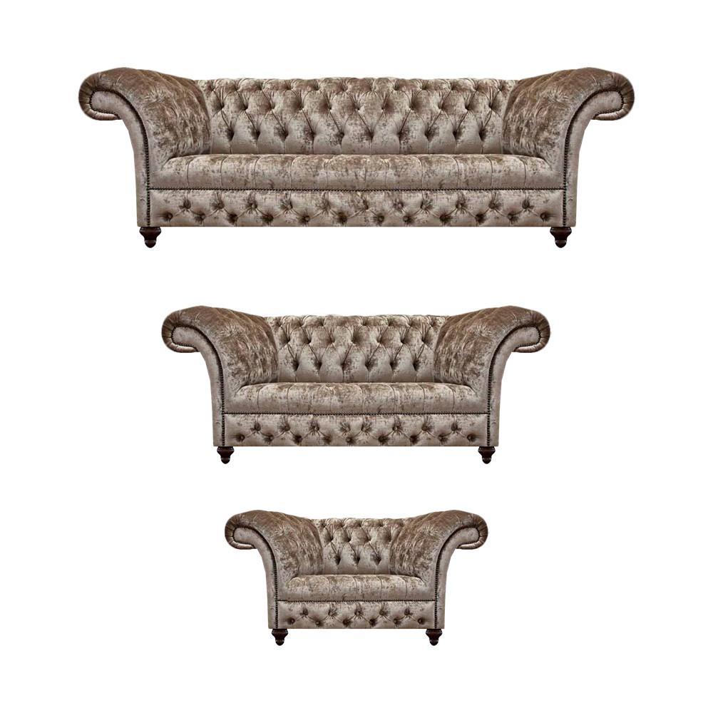 Chesterfield set 3 pieces design furniture luxury complete furnishing living room new