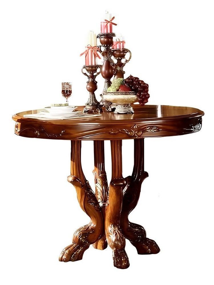 Round wooden dining table – elegant brown kitchen table ready to ship SOFORT