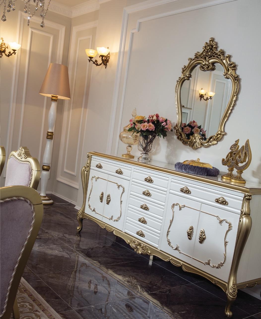 Sideboard Chests of Drawers Cupboard Set 2pcs Commode Mirror