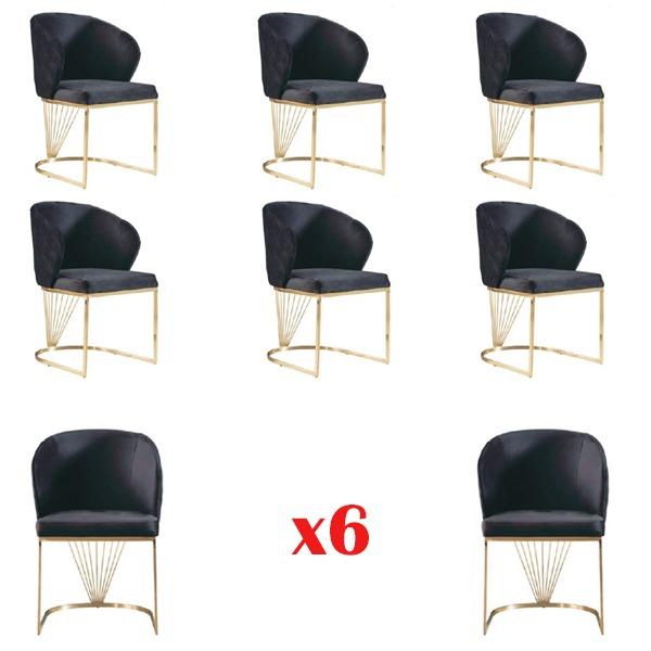 Set 6x Chair Chairs Armchair Dining Room Set Wood Modern Group Furniture
