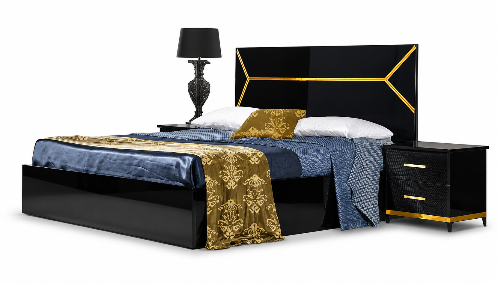 Classic Style Bed with 2 Nightstands Modern Bedroom Immediately SOFORT