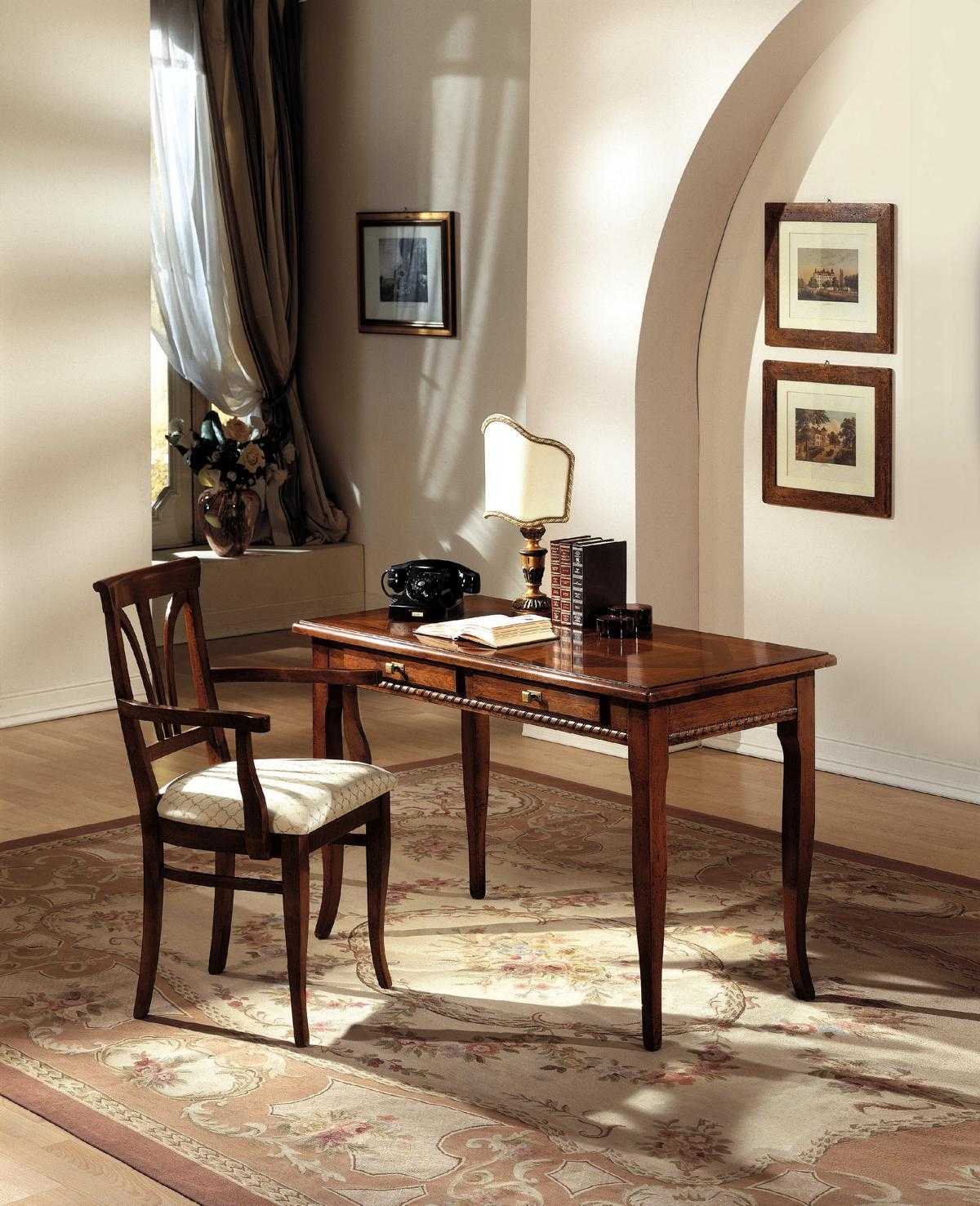 Desk Secretary Italian Furniture Chair Set Office 2pcs Furnishing