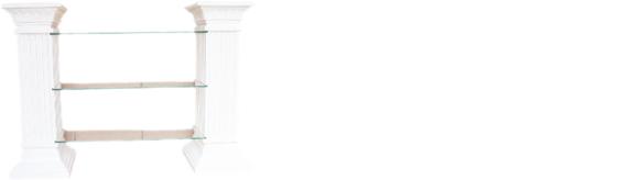 Decorative side columns in antique greek order style for 3-glass shelves, model - 1839