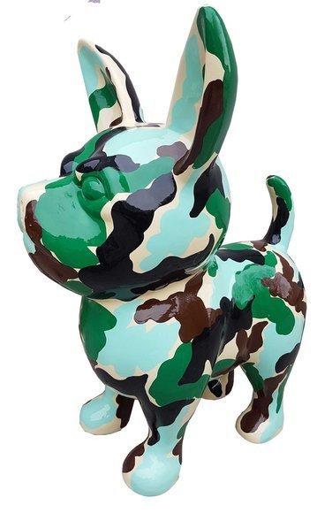 Abstract gloss colorful decorative garden sculpture designed as a dog 91cm