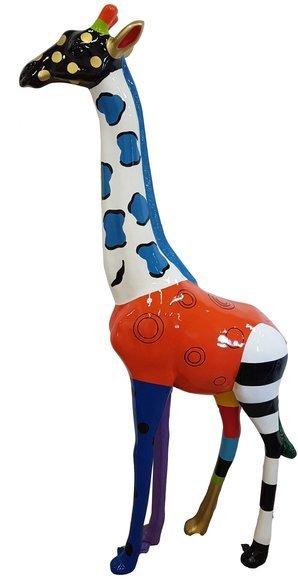 Colorful abstract gloss giraffe decorative sculpture 205cm height