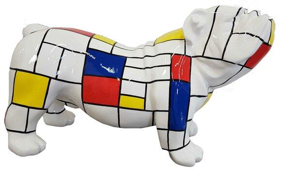 Abstract decorative sculpture designed as a gloss colorful dog 32x55cm (A515E)