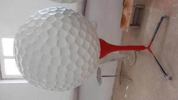 Massive decorative white gloss golf ball figure 120cm height