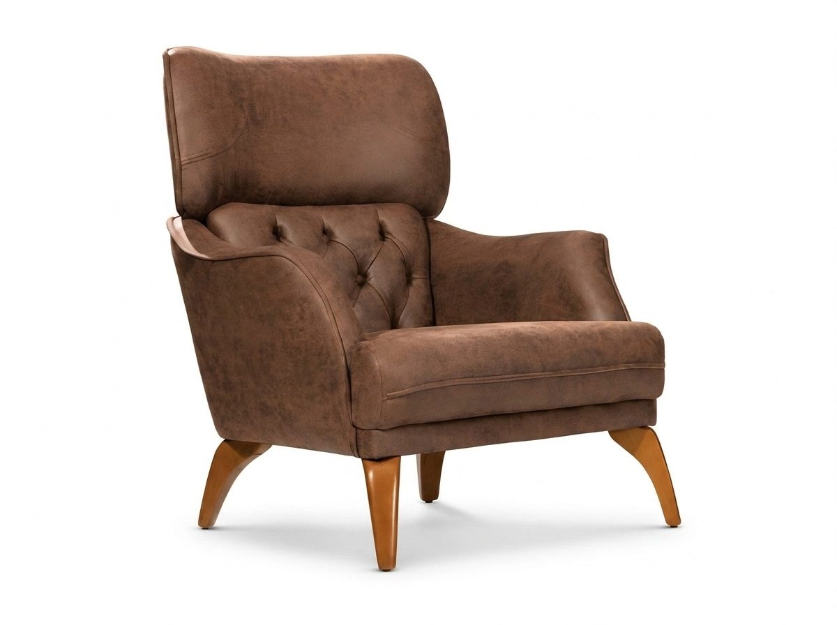 Luxury Single-Seater Armchair Upholstered Furniture Chesterfield Leather Ready SOFORT