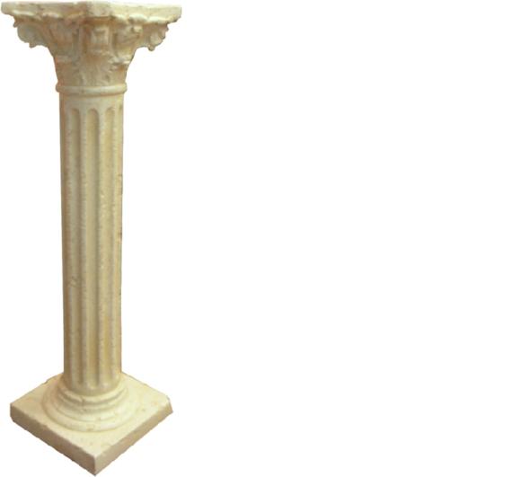 Decorative floor stand in antique greek corinthian column style with natural obsolescence imitation100 cm height, model - 1634