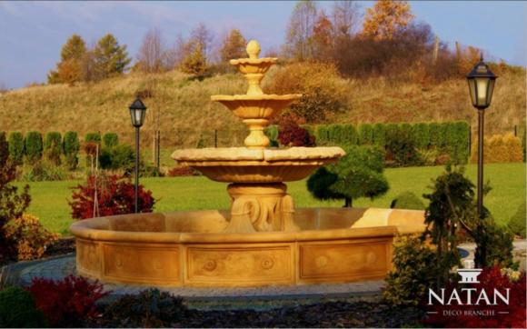 Garden fountain with 4-decorative round bowls made of weather-resistant cement 350cm