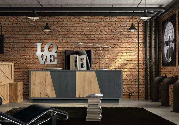 Living room sideboard 2 doors drawers black new modern