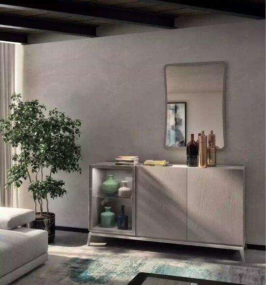 Gray sideboard luxury chest of drawers modern sideboard glass door wood furniture new