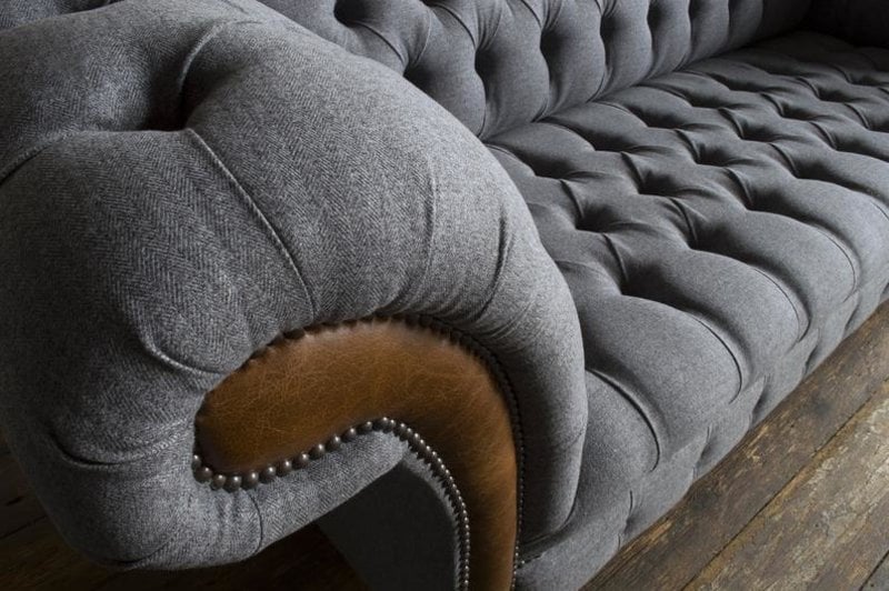 Chesterfield XXL Sofa Couch 3 Seater Upholstered Fabric Couch