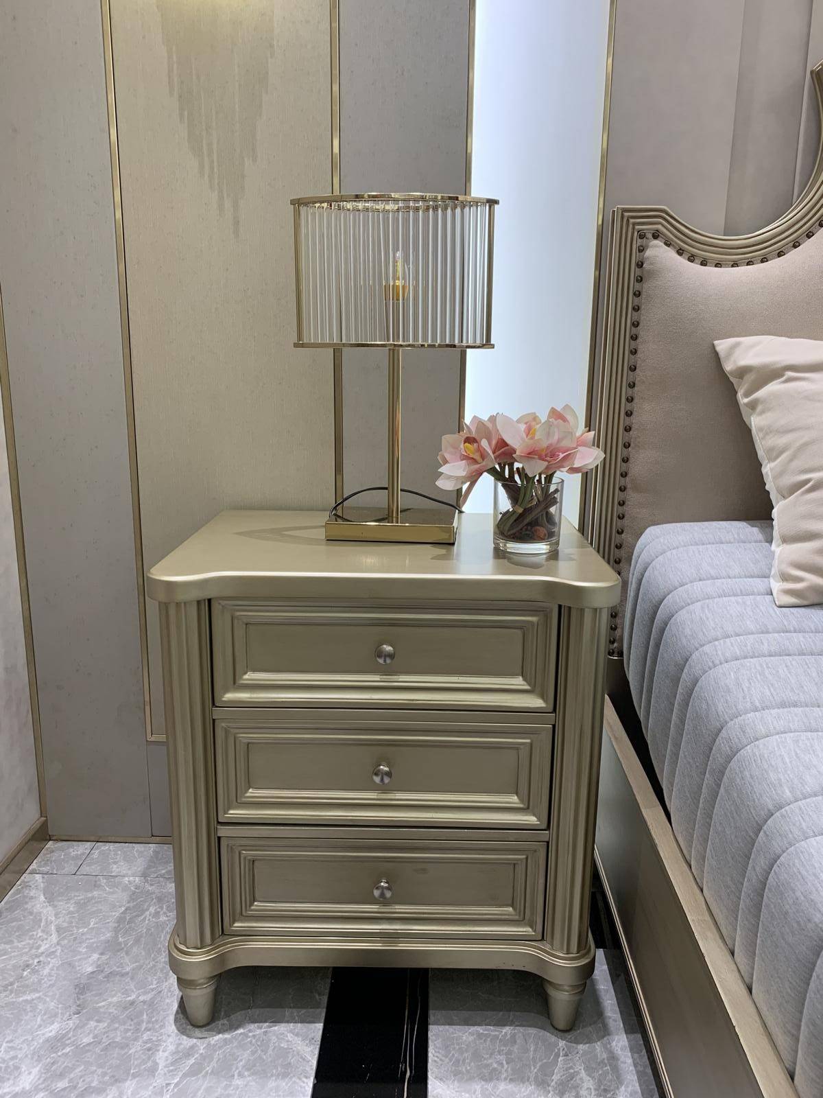 Bedside Tables Nightstand Design Bedroom Side Table Gold Wood