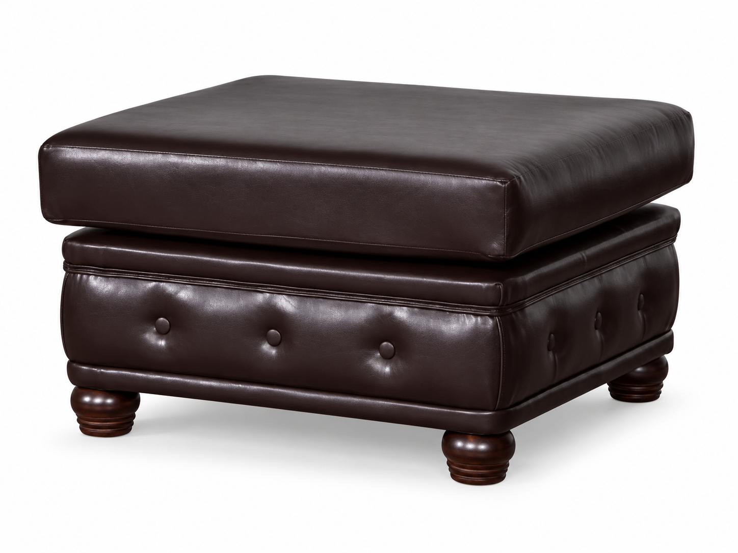 Club lounge footstool leather and textile immediately SOFORT