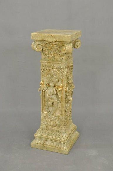 Design antique roman style column with cupids cutout decoration furniture