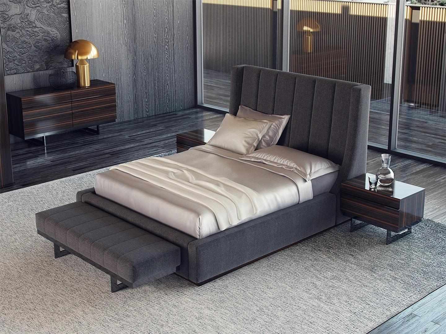 Design complete 5-piece bedroom luxury furniture double bed 2x bedside tables