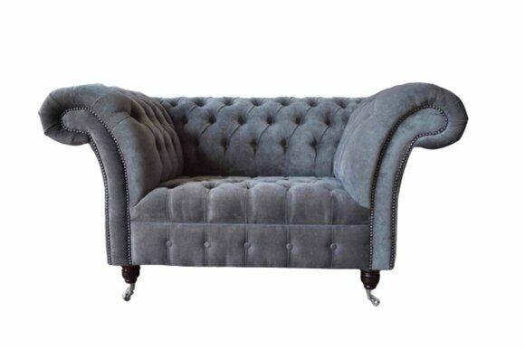 Chesterfield Sofa 1.5 Seater Couch Upholstery Design Sofas Seat Upholstery Grey