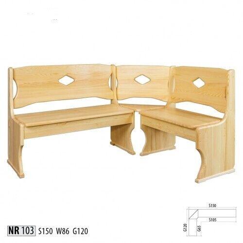 Corner bench real wood solid pine wood dining room country house handmade corner benches new