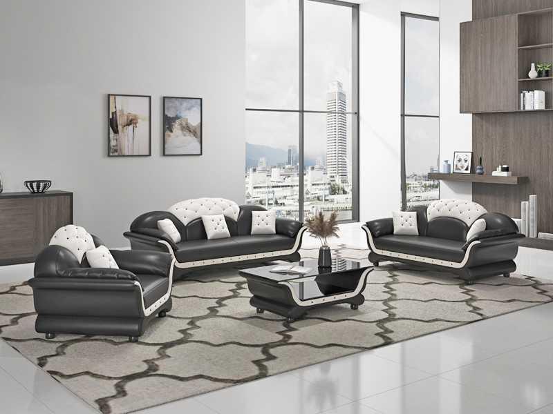 Sofa set sofa set leather sofa sofa complete 3-piece sofas black