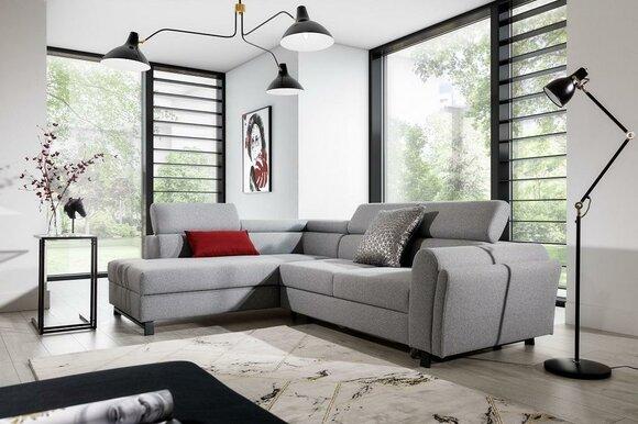 Living area corner sofa L shape armchair set modern sofa textile seat corner