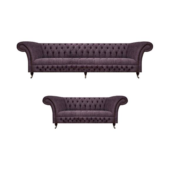 Living room luxury purple sofa three seater design armchair sofa set Chesterfield