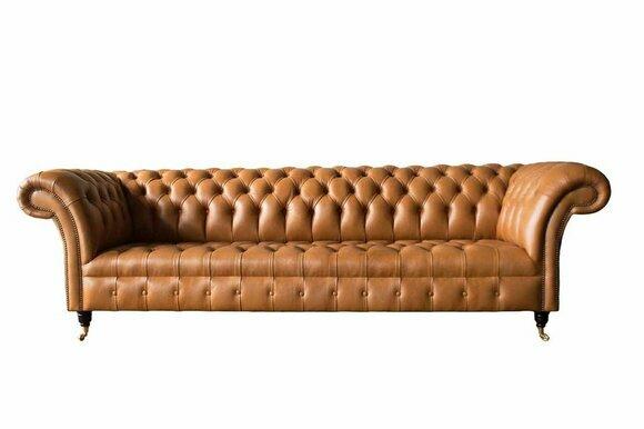 Leather sofa Chesterfield 4 seater couches luxury leather couches upholstery living room