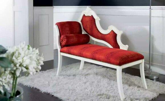 Red chaise longue Classic furniture Living room furniture Designer lounger