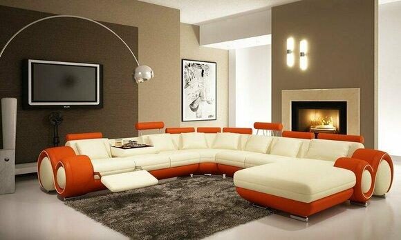 Multifunctional Leather Couch Sofa Upholstery Corner Sofa Modern XXL Big Couches New