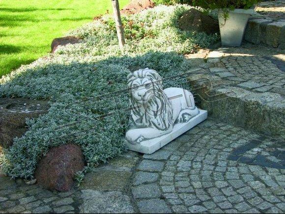 Lying lion statue figure garden terrace decoration sculpture antique style 542
