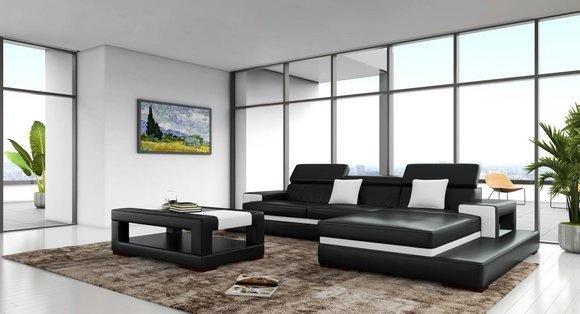 XXL leather sofa corner sofa design big sofa couch upholstery corner seat set L shape new